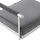 Grey Velvet & Silver Stainless Steel Bench