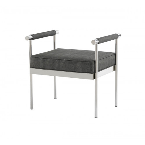 Shagreen & Silver Stainless Steel Bench