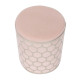 Blush Pink Velvet Round Footstool Ottoman in Silver Metal Ornate Cage