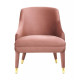 Pink Blush Velvet Slide Arm Accent Chair