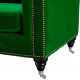 Green Velvet Chesterfield Rolled Arm Tufted Sofa