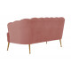 Pink Blush Velvet Petal Channel Tufted Sofa Settee