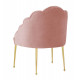 Pink Blush Velvet Petal Channel Tufted Accent Chair