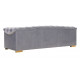 Grey Velvet Tufted Rolled Arm Gold Accents Sofa