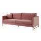 Rose Dusty Pink Velvet Sofa Gold Legs