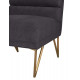 Dark Grey Slub Velvet Channel Tufted Accent Slipper Chair