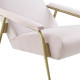 Blush Velvet Reclined Accent Chair Brushed Gold Frame
