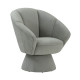 Grey Velvet Channel Tufted Modern Stylish Swivel Chair