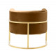 Caramel Velvet Contemporary Modern Gold Frame Chair