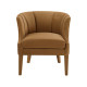 Rich Caramel Velvet Piped Stitching Accent Chair