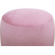 Round Blush Pink Velvet Ottoman Footstool 