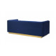 Navy Blue Velvet Button Tufted Sofa Gold Base