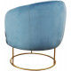 Blue Velvet Circular Shaped Gold Frame Chair