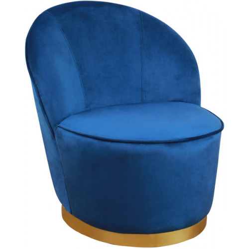 Elegant Blue Velvet Armless Barrel Chair 