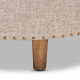 Round Tan Tufted Fabric Ottoman Cocktail Table 