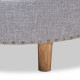 Round Light Grey Tufted Fabric Ottoman Cocktail Table 