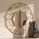 Gold Metal Octagon Shaped Geometric Design Wall Mirror