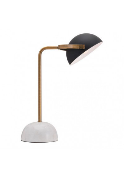 Black Steel Adjustable Shade Marble Base Table Lamp