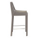 Stone Grey Recycled Leather Counter Bar Stool Set of 2