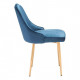 Blue with a Sheen Velvet Dining Chair Gold Legs