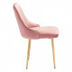Pink with a Sheen Velvet Dining Chair Gold Legs
