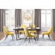Yellow Velvet Back Button Tufted Dining Accent Chair Set 2