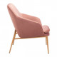 Blush Pink Velvet Gold Base Lounge Chair 