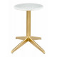 Skinny White Marble Top Gold Base Mid Century Cocktail Table