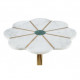 Flower Top White Marble Gold Stem Base Accent Side Table