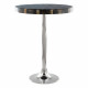 Faux Stone & Silver Base Pedestal Accent Table