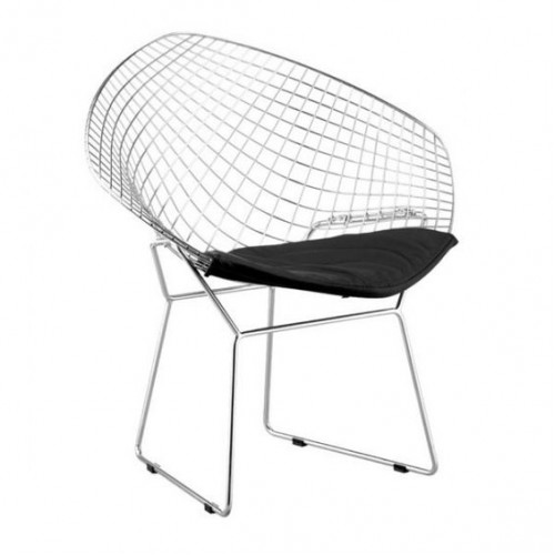 Black Chrome Netted Chair Set 2