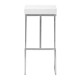 Stainless Steel White Seat Counter or Barstool Set of 2