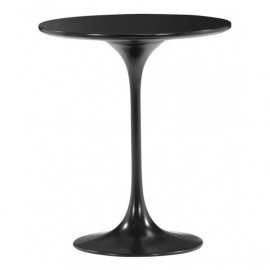 Glossy Black Tulip Stem Base Accent Side Table