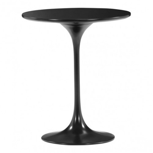 Glossy Black Tulip Stem Base Accent Side Table