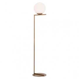 White Globe Modern Gold Base Floor Lamp