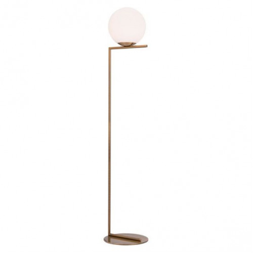 White Globe Modern Gold Base Floor Lamp