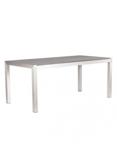 Brushed Aluminum Contemporary Patio Dining Table