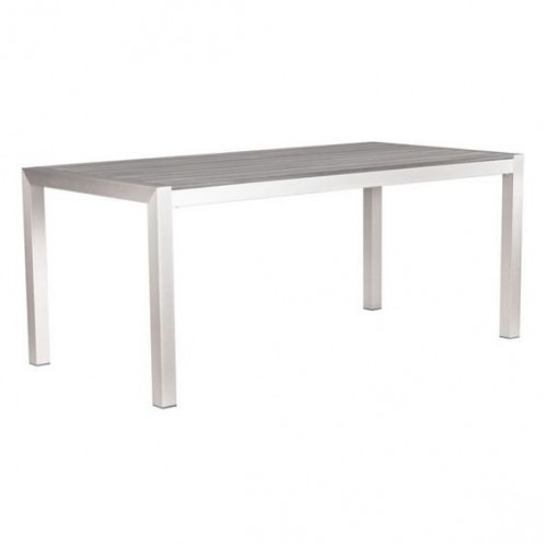 Brushed Aluminum Contemporary Patio Dining Table