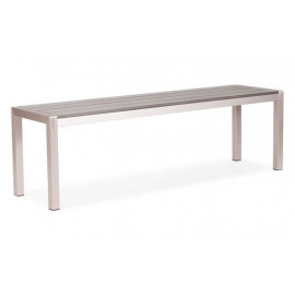 Brushed Aluminum Patio Table Bench