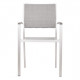 Brushed Aluminum & Mesh Patio Arm Chair Set 2