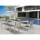 Brushed Aluminum Patio Table Bench