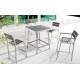 Urban Brushed Aluminum & Dark Wood Patio Bar Arm Chair 2