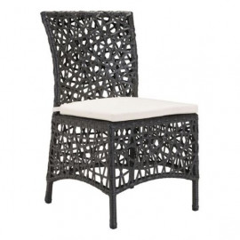 Loose Woven Brown Patio Dining Chair