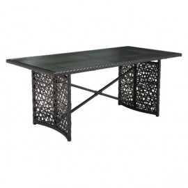 Loose Woven Brown Patio Dining Table