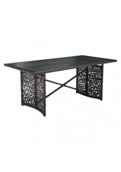Loose Woven Brown Patio Dining Table