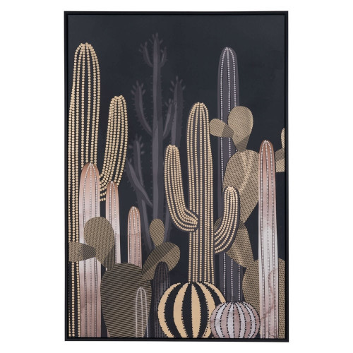 Midnight & Cactus Black Framed Canvas Wall Art