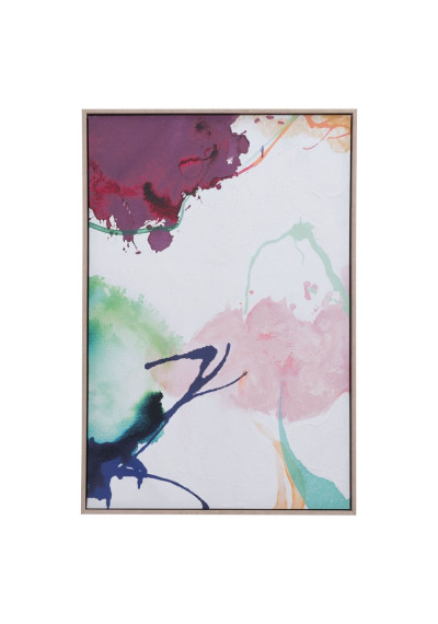 Abstract Garden with Lavender Modern Framed Canvas Wall Art