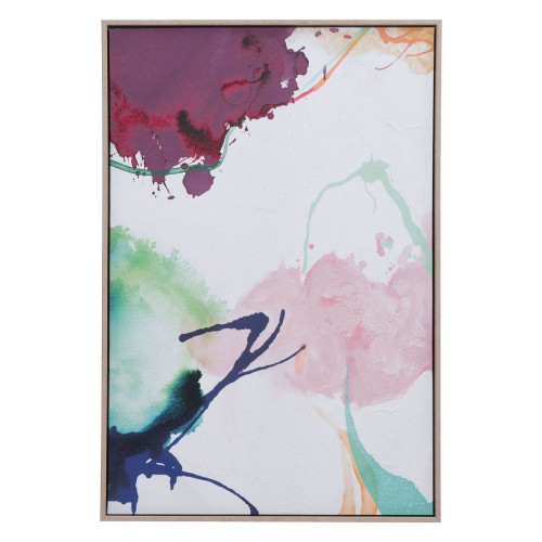 Abstract Garden with Lavender Modern Framed Canvas Wall Art