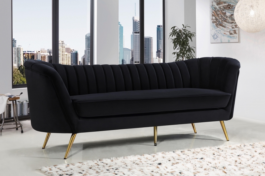 Art Deco Loveseat Lotus Shape Sofa Couch with Gold Detail Beautify Grey Velvet Petal Loveseat 